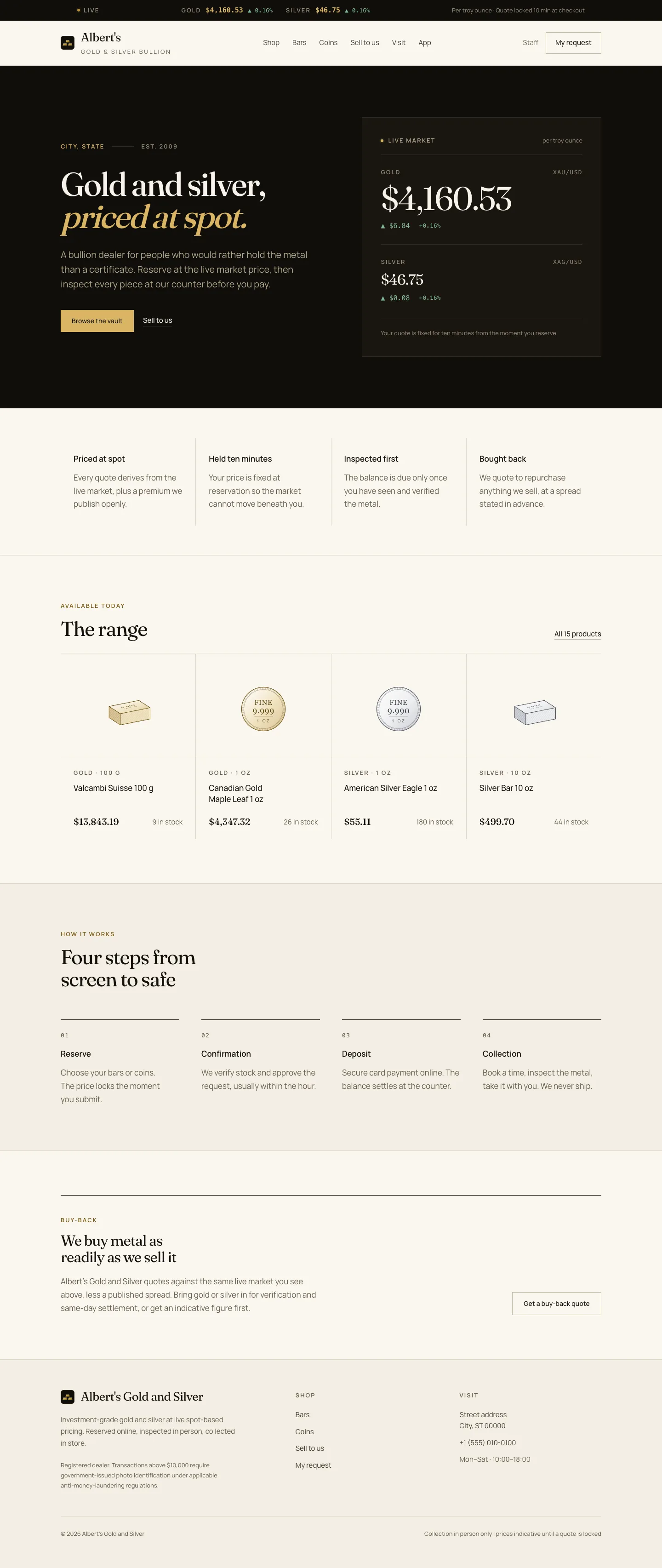 Full page of Albert's Gold and Silver