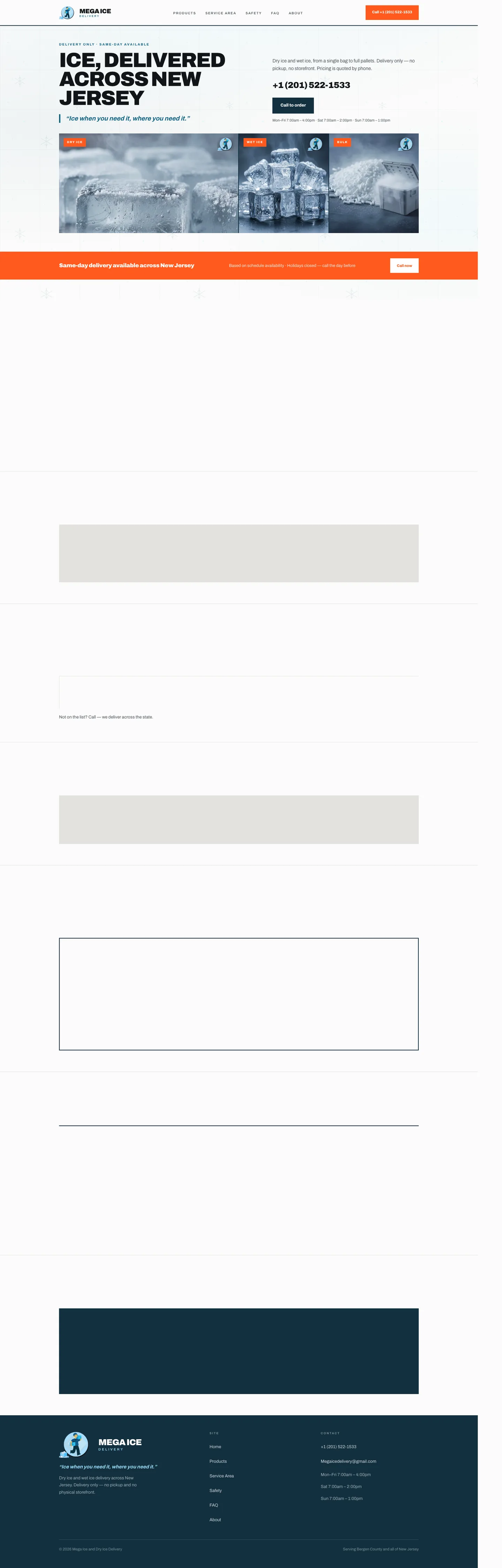 Full page of Mega Ice Delivery