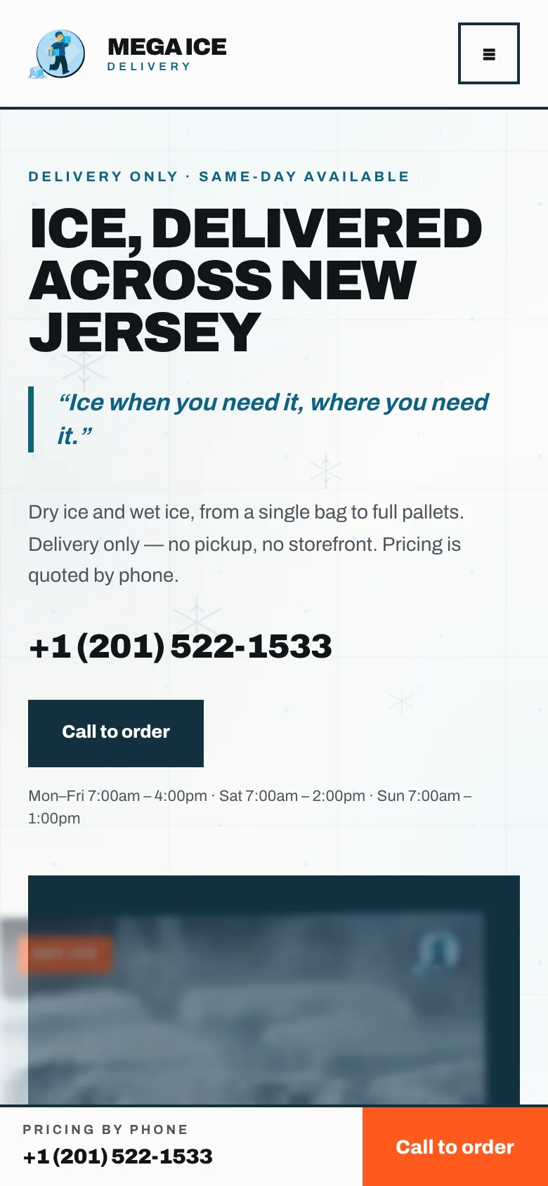 Mega Ice Delivery on a phone
